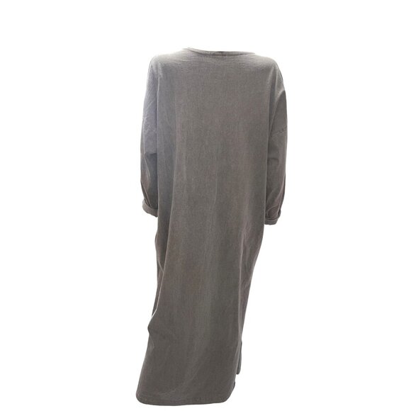 Mill Valley Dress Womens L Taupe Cotton Long Sleeve Maxi - Picture 2 of 4